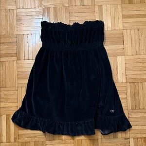 Black Sparkle Smocked Ruffle Dress - OP